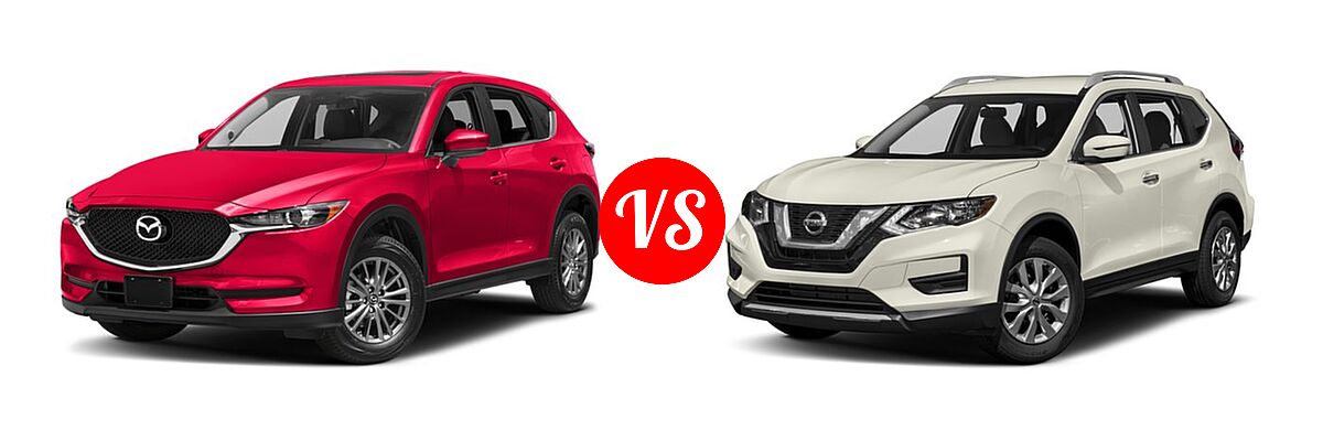 2017 Mazda CX-5 SUV Touring vs. 2017 Nissan Rogue SUV S / SV - Front Left Comparison
