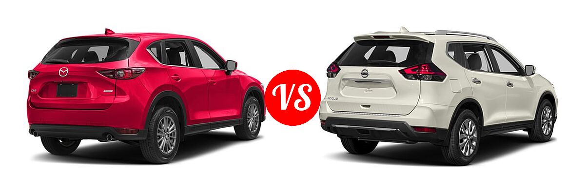 2017 Mazda CX-5 SUV Touring vs. 2017 Nissan Rogue SUV S / SV - Rear Right Comparison