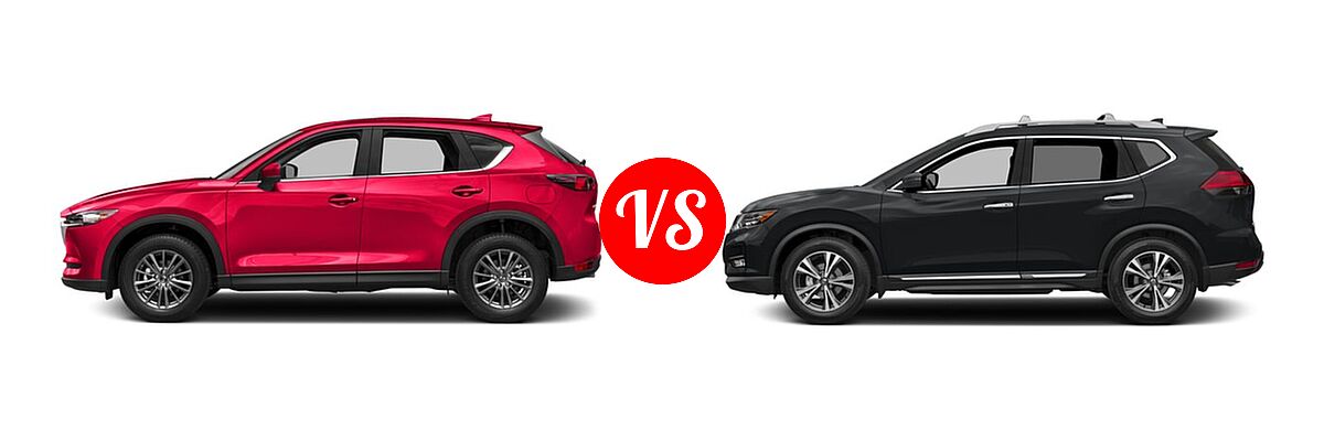 2017 Mazda CX-5 SUV Touring vs. 2017 Nissan Rogue SUV SL - Side Comparison