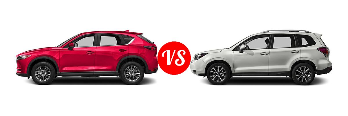 2017 Mazda CX-5 SUV Touring vs. 2017 Subaru Forester SUV Premium - Side Comparison