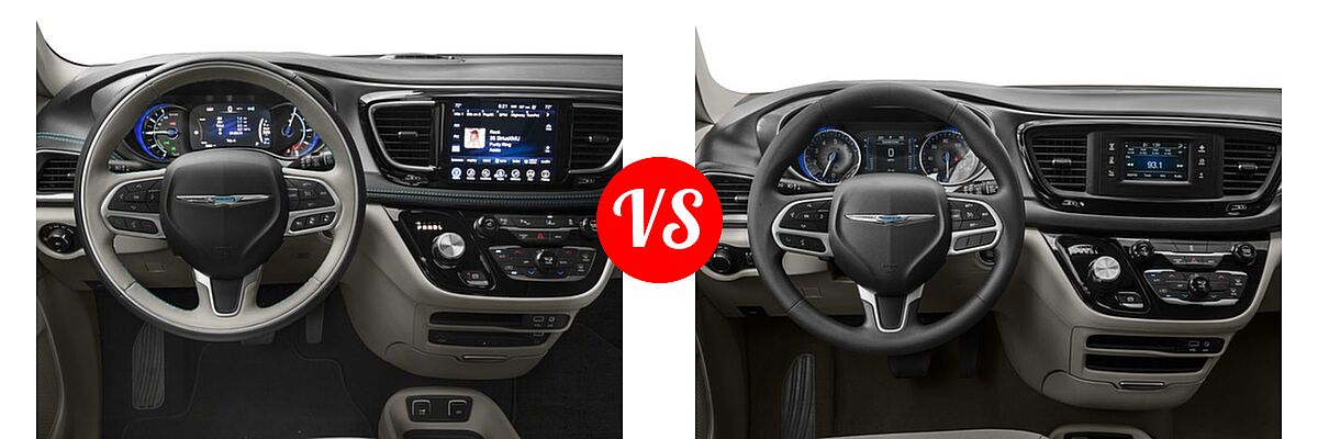 2017 Chrysler Pacifica Hybrid Minivan Hybrid Platinum / Hybrid Premium vs. 2017 Chrysler Pacifica Minivan LX / Touring - Dashboard Comparison