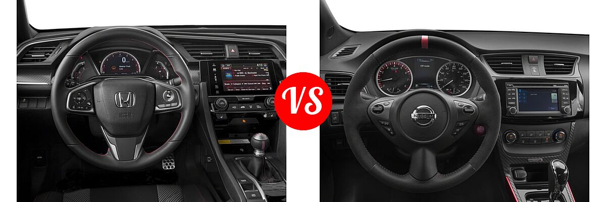 2017 Honda Civic Sedan Si vs. 2017 Nissan Sentra NISMO Sedan NISMO - Dashboard Comparison