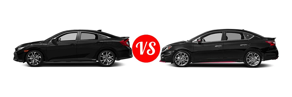 2017 Honda Civic Sedan Si vs. 2017 Nissan Sentra NISMO Sedan NISMO - Side Comparison