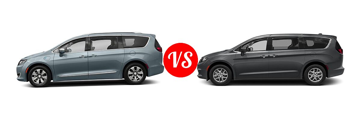 2017 Chrysler Pacifica Hybrid Minivan Hybrid Platinum / Hybrid Premium vs. 2017 Chrysler Pacifica Minivan LX / Touring - Side Comparison