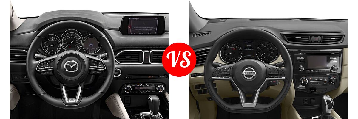 2017 Mazda CX-5 SUV Grand Touring vs. 2017 Nissan Rogue SUV S / SV - Dashboard Comparison