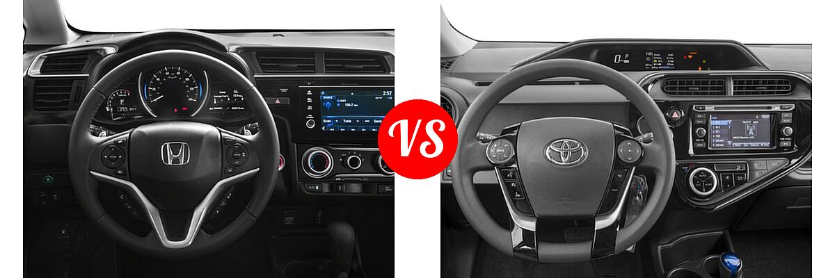 2018 Honda Fit Hatchback EX-L vs. 2018 Toyota Prius c Hatchback Four / One / Three / Two - Dashboard Comparison