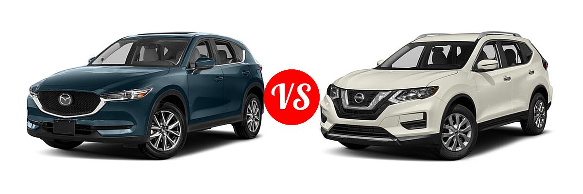 2017 Mazda CX-5 SUV Grand Touring vs. 2017 Nissan Rogue SUV S / SV - Front Left Comparison
