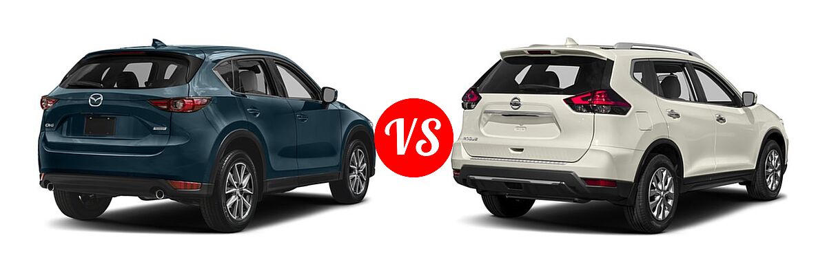 2017 Mazda CX-5 SUV Grand Touring vs. 2017 Nissan Rogue SUV S / SV - Rear Right Comparison