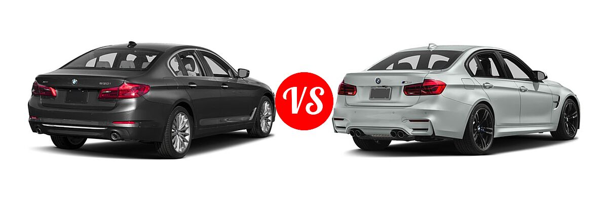 2017 BMW 5 Series Sedan 530i / 530i xDrive vs. 2017 BMW M3 Sedan Sedan - Rear Right Comparison