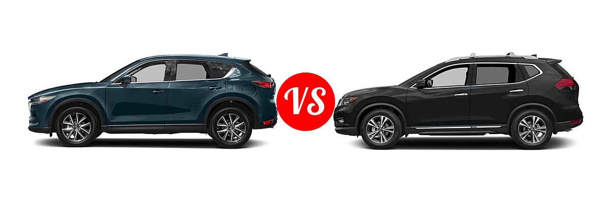 2017 Mazda CX-5 SUV Grand Touring vs. 2017 Nissan Rogue SUV SL - Side Comparison