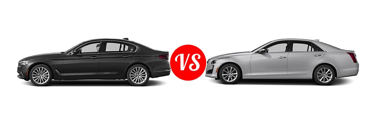 2017 BMW 5 Series Sedan 530i / 530i xDrive vs. 2017 Cadillac CTS Sedan AWD / Luxury AWD / Premium Luxury RWD / RWD - Side Comparison