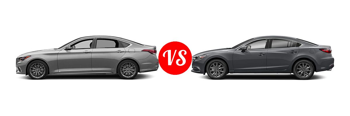2018 Genesis G80 Sedan 3.3T Sport vs. 2018 Mazda 6 Sedan Sport - Side Comparison