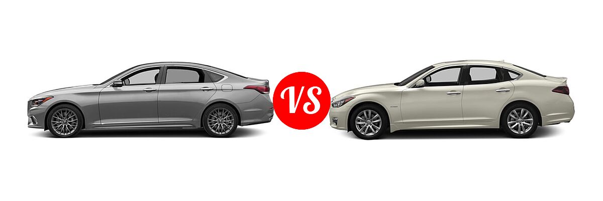 2018 Genesis G80 Sedan 3.3T Sport vs. 2018 Infiniti Q70 Sedan Hybrid Hybrid LUXE - Side Comparison