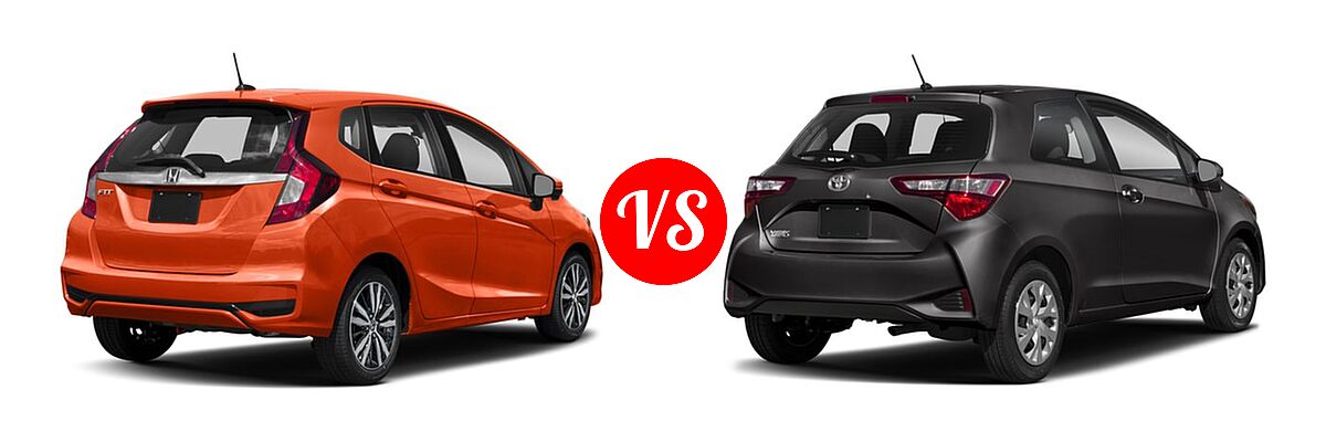 2018 Honda Fit Hatchback EX-L vs. 2018 Toyota Yaris Hatchback L / LE - Rear Right Comparison