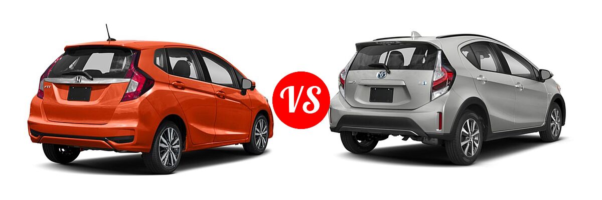 2018 Honda Fit Hatchback EX-L vs. 2018 Toyota Prius c Hatchback Four / One / Three / Two - Rear Right Comparison