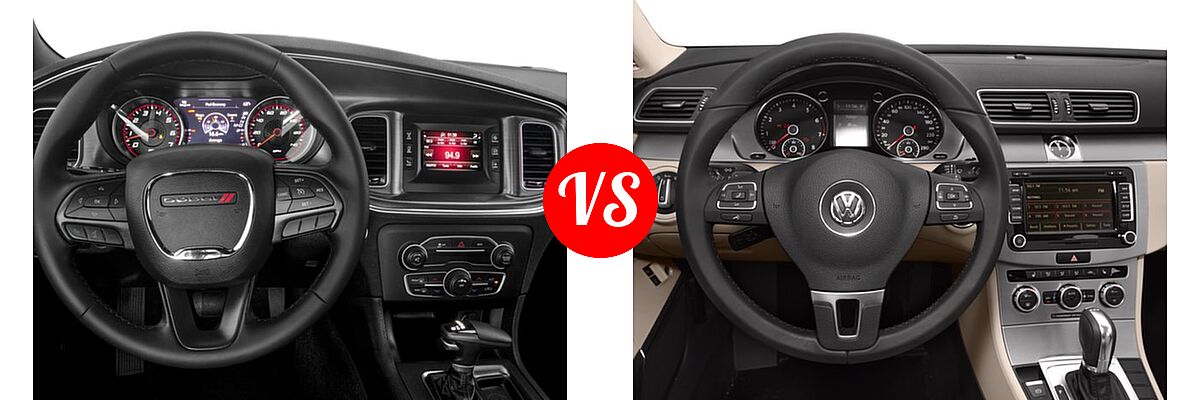 2017 Dodge Charger Sedan SE vs. 2017 Volkswagen CC Sedan 2.0T Sport - Dashboard Comparison