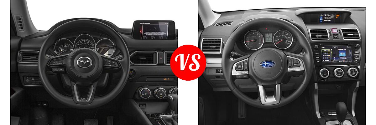 2017 Mazda CX-5 SUV Sport vs. 2017 Subaru Forester SUV Premium - Dashboard Comparison