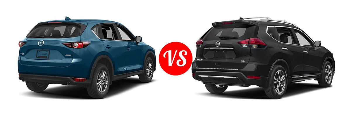 2017 Mazda CX-5 SUV Sport vs. 2017 Nissan Rogue SUV SL - Rear Right Comparison