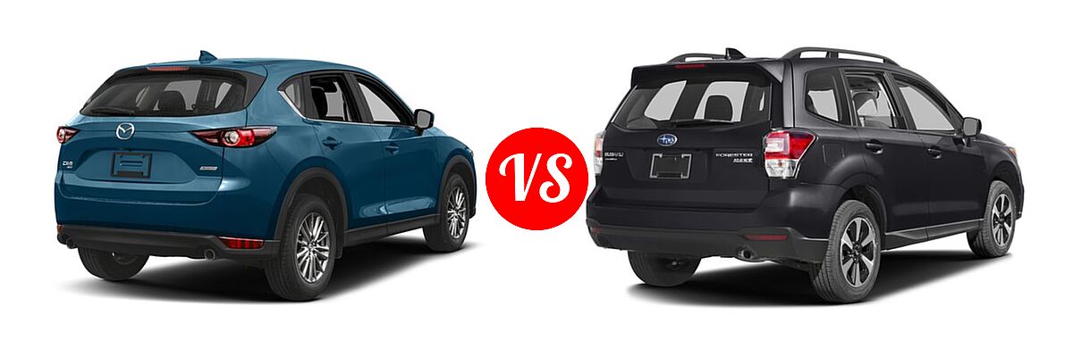 2017 Mazda CX-5 SUV Sport vs. 2017 Subaru Forester SUV Premium - Rear Right Comparison