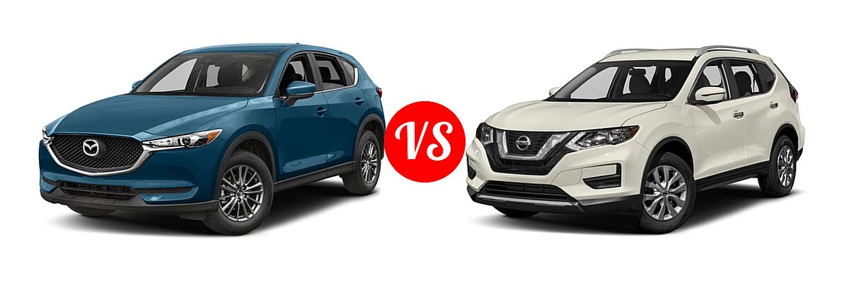 2017 Mazda CX-5 SUV Sport vs. 2017 Nissan Rogue SUV S / SV - Front Left Comparison