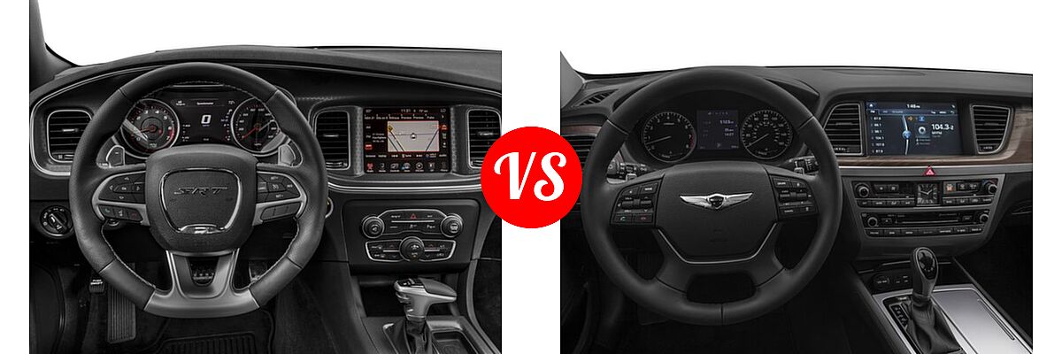 2017 Dodge Charger SRT 392 Sedan SRT 392 vs. 2017 Genesis G80 Sedan 5.0L Ultimate - Dashboard Comparison