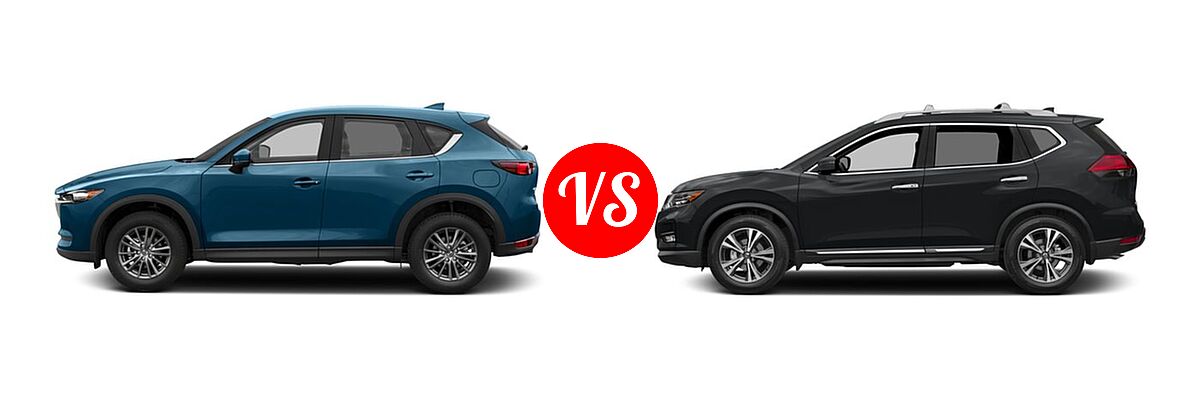 2017 Mazda CX-5 SUV Sport vs. 2017 Nissan Rogue SUV SL - Side Comparison