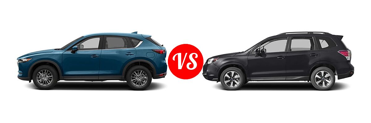 2017 Mazda CX-5 SUV Sport vs. 2017 Subaru Forester SUV Premium - Side Comparison