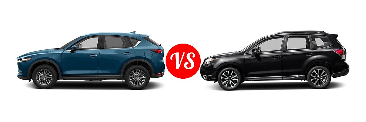 2017 Mazda CX-5 SUV Sport vs. 2017 Subaru Forester SUV Touring - Side Comparison