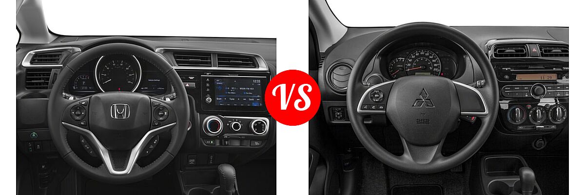2018 Honda Fit Hatchback EX-L vs. 2018 Mitsubishi Mirage Hatchback ES / GT / SE - Dashboard Comparison