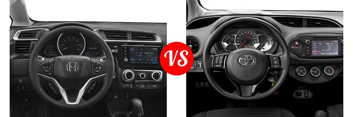 2018 Honda Fit Hatchback EX-L vs. 2018 Toyota Yaris Hatchback L / LE / SE - Dashboard Comparison