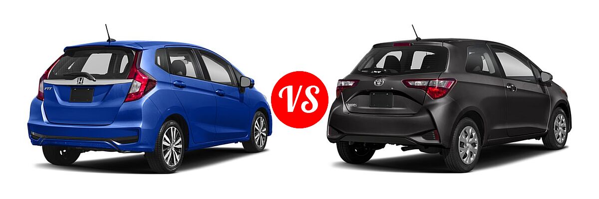 2018 Honda Fit Hatchback EX-L vs. 2018 Toyota Yaris Hatchback L / LE - Rear Right Comparison