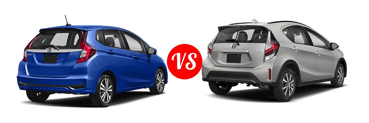 2018 Honda Fit Hatchback EX-L vs. 2018 Toyota Prius c Hatchback Four / One / Three / Two - Rear Right Comparison