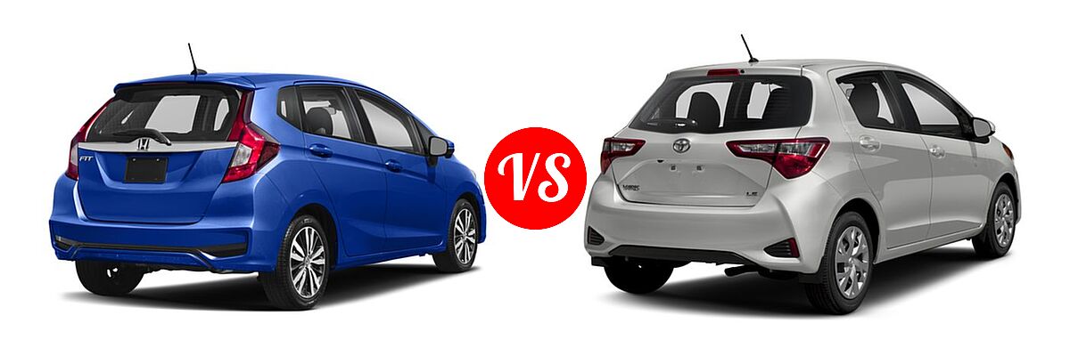 2018 Honda Fit Hatchback EX-L vs. 2018 Toyota Yaris Hatchback L / LE / SE - Rear Right Comparison