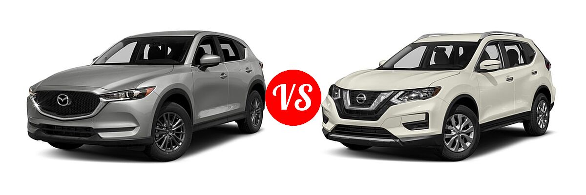 2017 Mazda CX-5 SUV Touring vs. 2017 Nissan Rogue SUV S / SV - Front Left Comparison