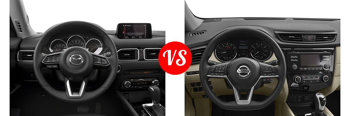 2017 Mazda CX-5 SUV Touring vs. 2017 Nissan Rogue SUV S / SV - Dashboard Comparison