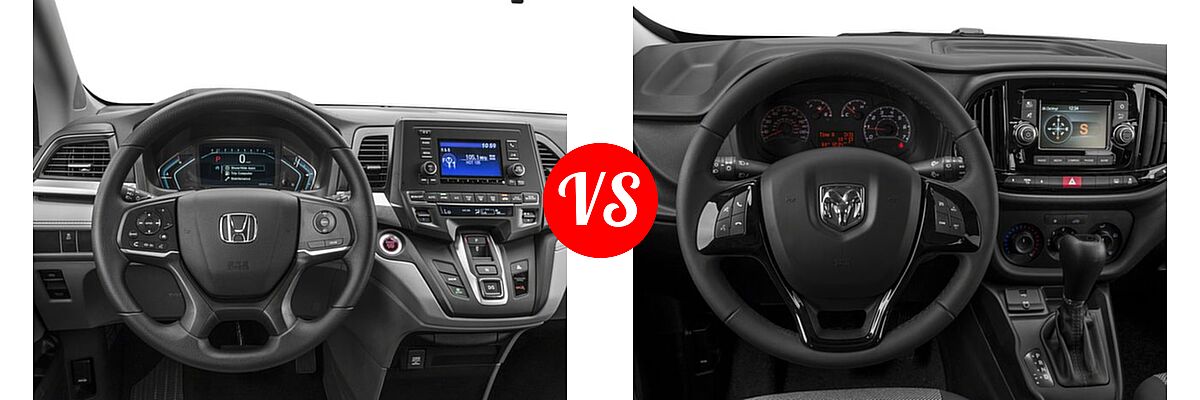 2018 Honda Odyssey Minivan LX vs. 2018 Ram Promaster City Minivan Wagon - Dashboard Comparison