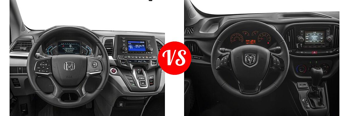 2018 Honda Odyssey Minivan LX vs. 2018 Ram Promaster City Minivan SLT - Dashboard Comparison