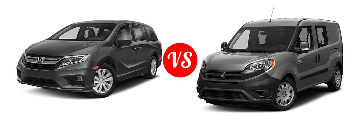 2018 Honda Odyssey Minivan LX vs. 2018 Ram Promaster City Minivan Wagon - Front Left Comparison