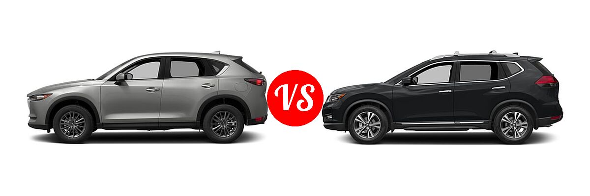 2017 Mazda CX-5 SUV Touring vs. 2017 Nissan Rogue SUV SL - Side Comparison