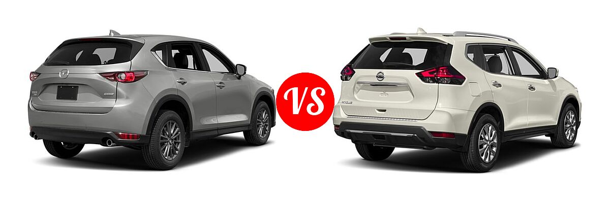 2017 Mazda CX-5 SUV Touring vs. 2017 Nissan Rogue SUV S / SV - Rear Right Comparison