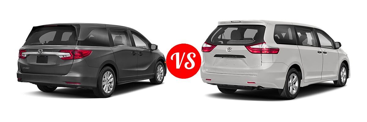 2018 Honda Odyssey Minivan LX vs. 2018 Toyota Sienna Minivan XLE - Rear Right Comparison