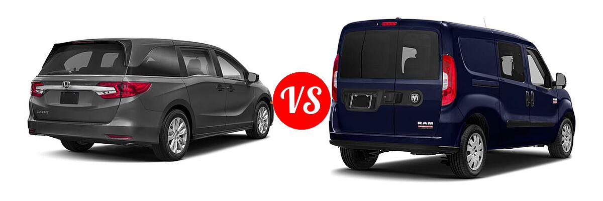2018 Honda Odyssey Minivan LX vs. 2018 Ram Promaster City Minivan SLT - Rear Right Comparison