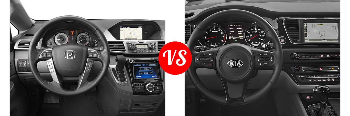 2017 Honda Odyssey Minivan Touring vs. 2017 Kia Sedona Minivan EX / SX - Dashboard Comparison