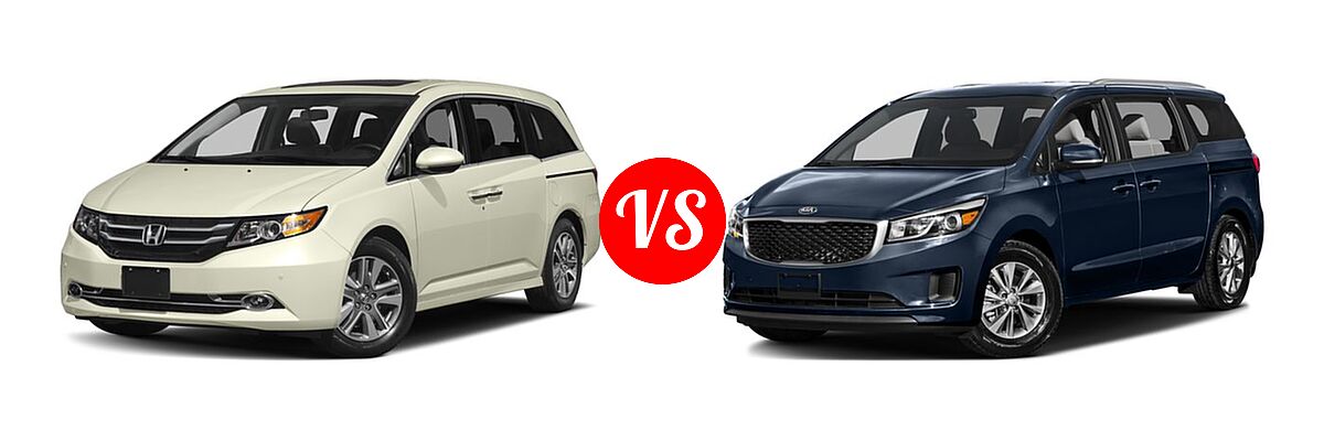 2017 Honda Odyssey Minivan Touring vs. 2017 Kia Sedona Minivan L / LX - Front Left Comparison