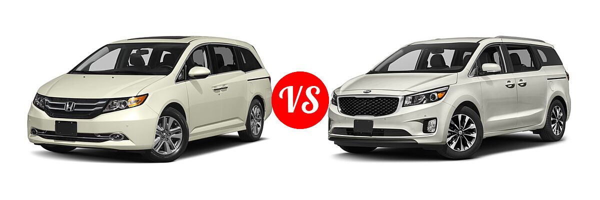 2017 Honda Odyssey Minivan Touring vs. 2017 Kia Sedona Minivan EX / SX - Front Left Comparison