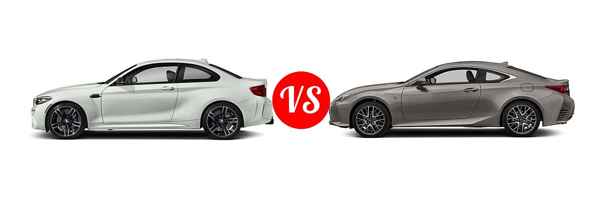 2018 BMW M2 Coupe Coupe vs. 2018 Lexus RC 350 Coupe RC 350 - Side Comparison