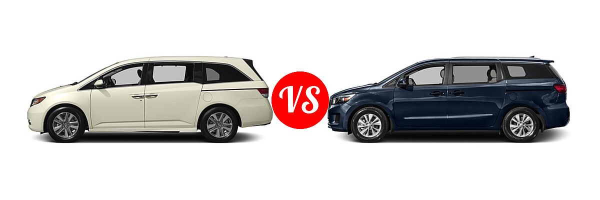 2017 Honda Odyssey Minivan Touring vs. 2017 Kia Sedona Minivan L / LX - Side Comparison
