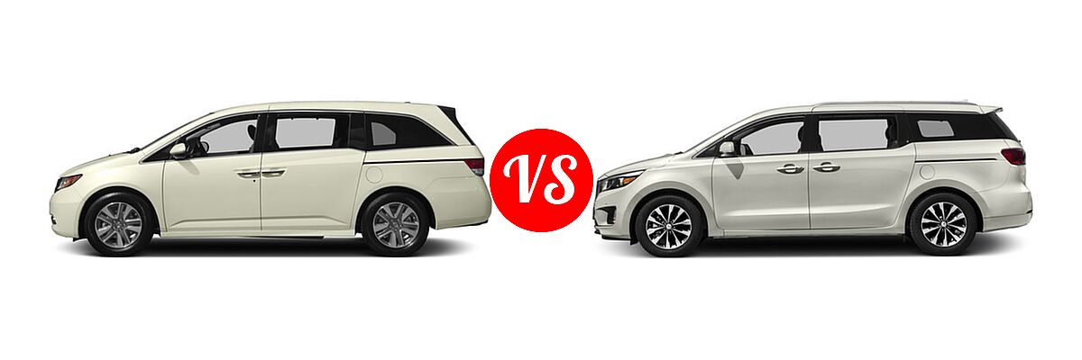 2017 Honda Odyssey Minivan Touring vs. 2017 Kia Sedona Minivan EX / SX - Side Comparison