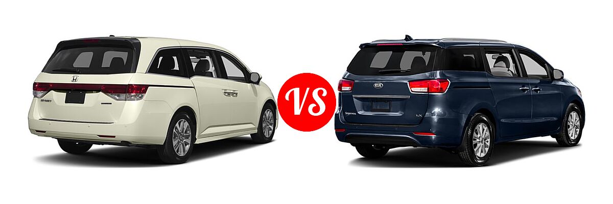 2017 Honda Odyssey Minivan Touring vs. 2017 Kia Sedona Minivan L / LX - Rear Right Comparison