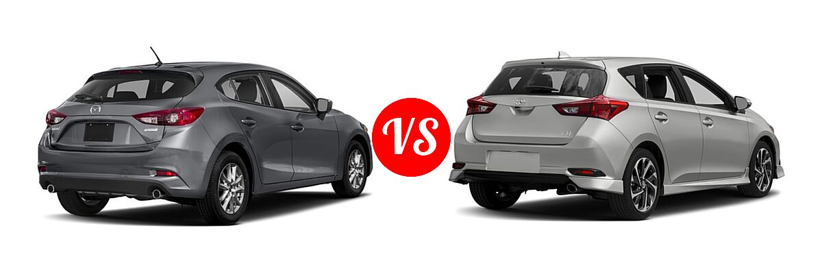 2018 Mazda 3 Hatchback Sport vs. 2018 Toyota Corolla iM Hatchback Manual (SE) - Rear Right Comparison